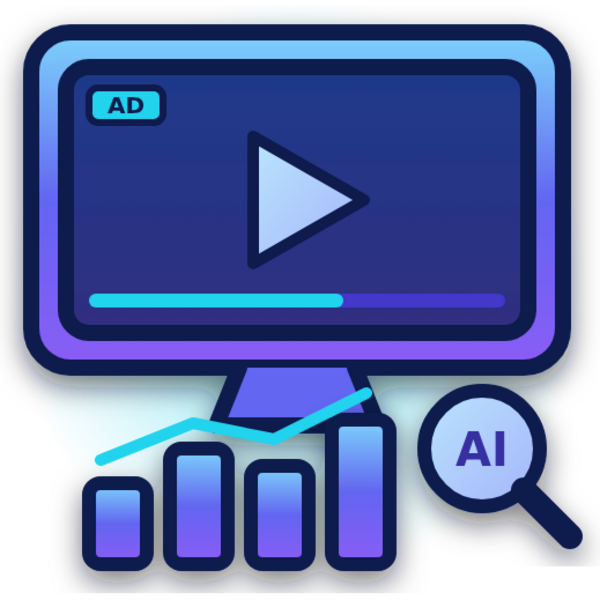 Ad Tech & Streaming - video ad screen with analytics